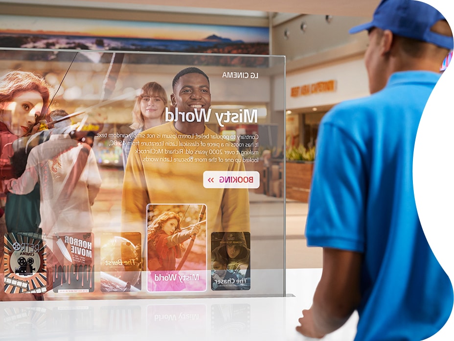 LG Transparent OLED brings content to life, blurring the line between the content and the real objects placed behind the screen.
