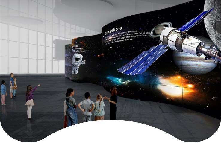 LG OLED signage offers flexible design, delivering unsurpassed redesigning space as with perfect colors and innovative forms.