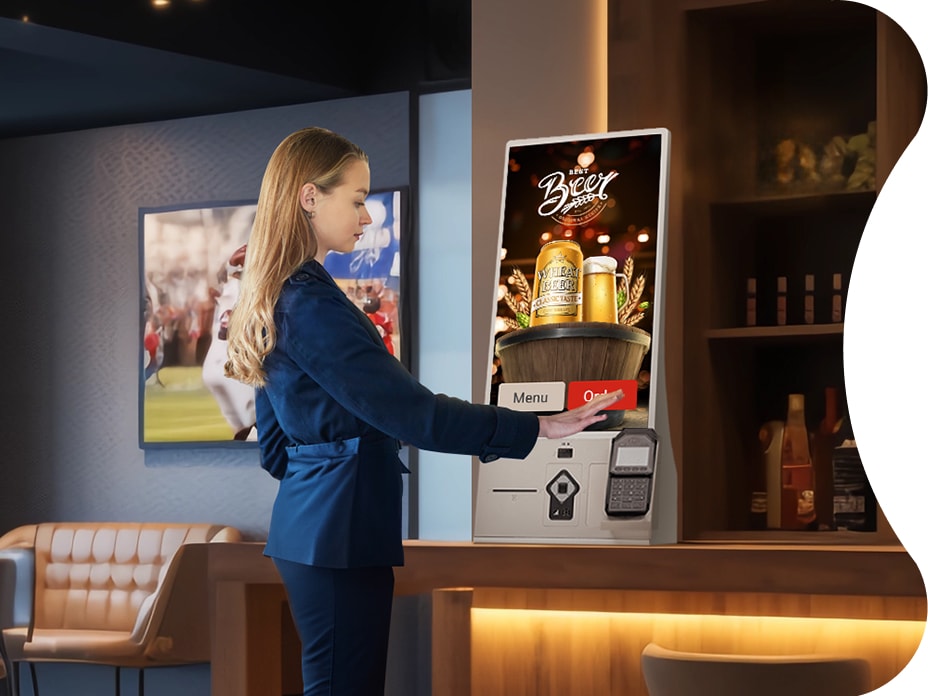 LG Kiosk can help customers to handle food and beverage orders in a contactless manner. 