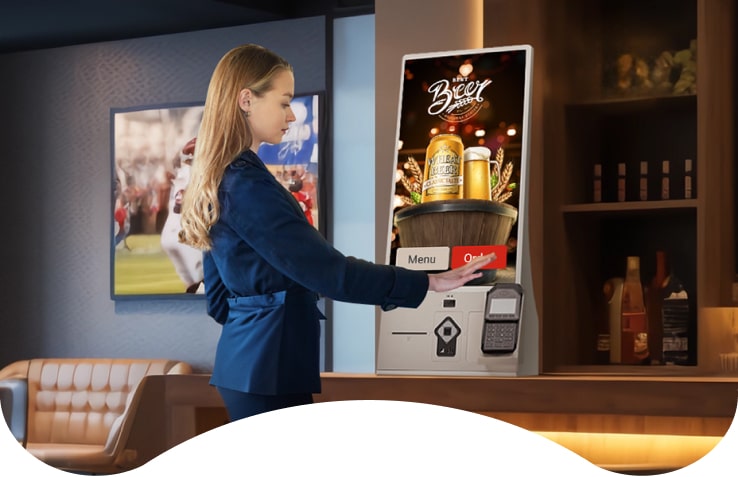 LG Kiosk can help customers to handle food and beverage orders in a contactless manner. 