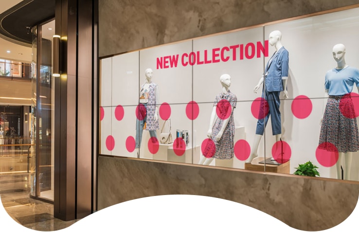 With LG’s transparent OLED signage, you can play vivid media contents on the entrance to present a new experience to visitors.