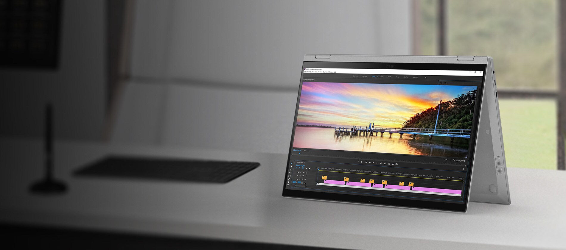 16T90P with tent mode on the desk and show bullet features