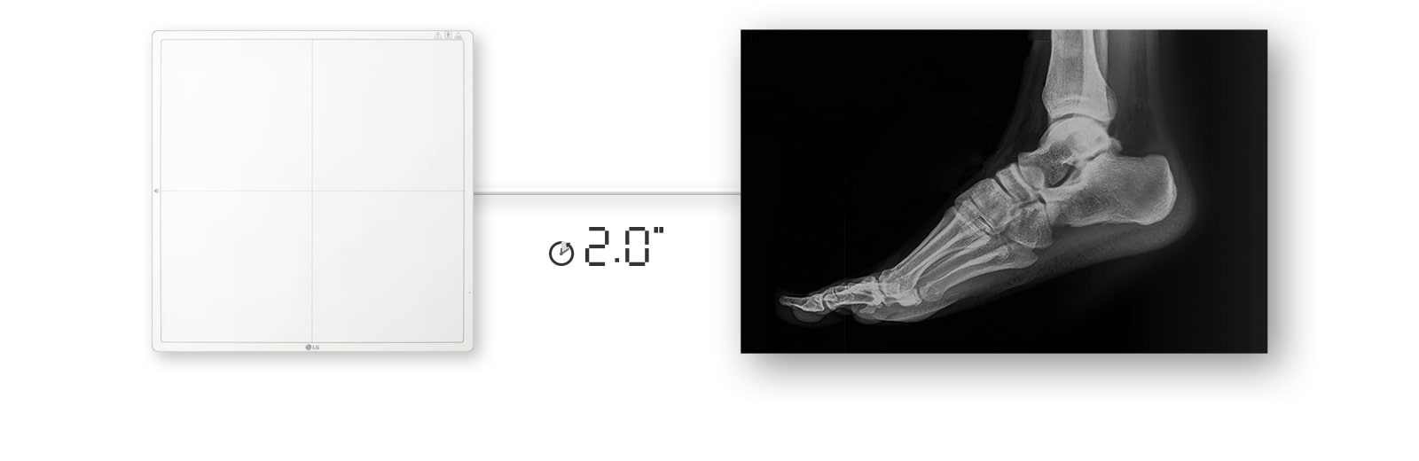 Image availability in 2 seconds with a wired connection.