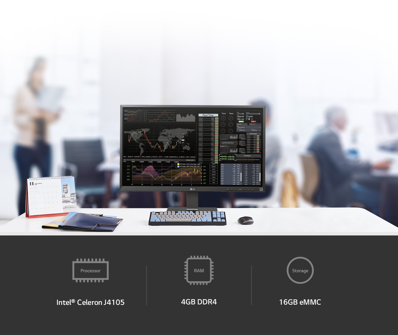 More Powerful Performance with Processor (Intel® Celeron J4105), RAM (4GB DDR4) and Storage (16GB eMMC).