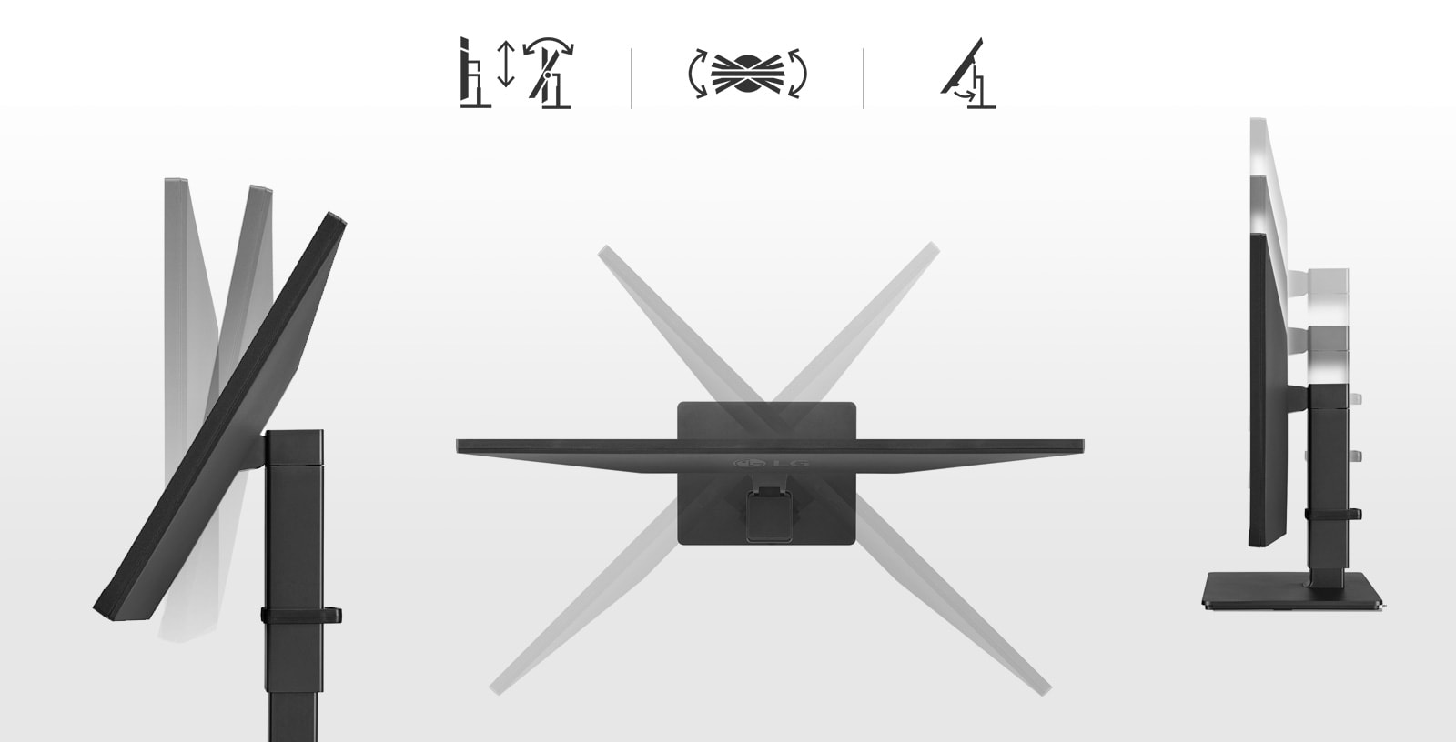Ergonomic Design : Swivel adjustments, One Click Stand, Tilt and Height