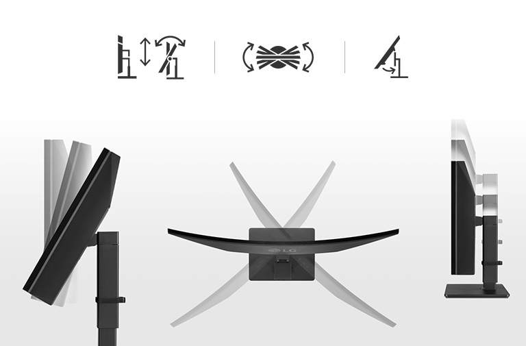 Ergonomic Design : Swivel adjustments, One Click Stand, Tilt and Height