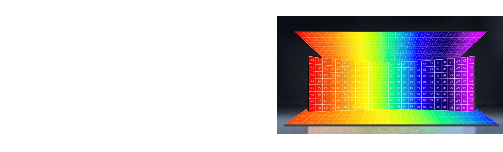 The LBAF technology showcases rainbow colors with uniformity and high fidelity to the original colors.