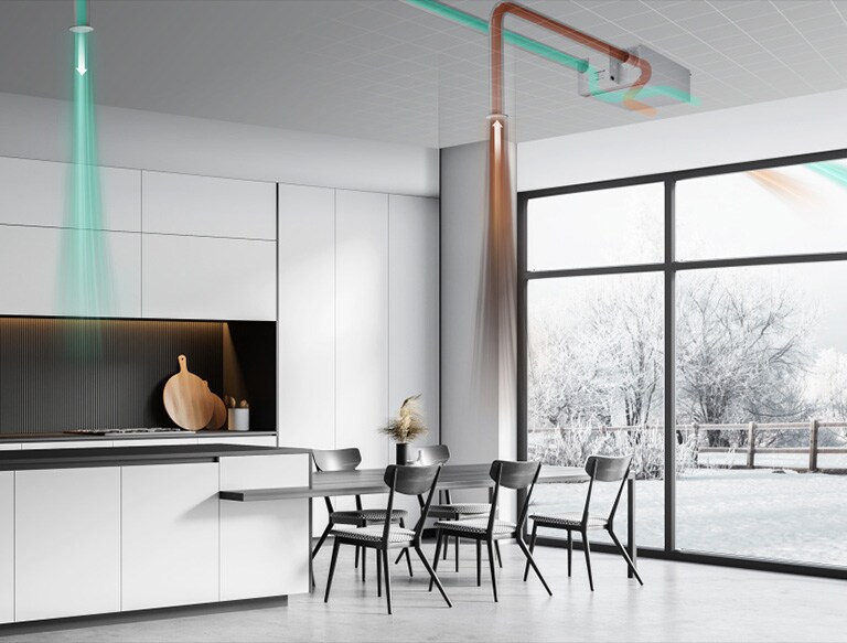 The bad air in the kitchen and the clean air in