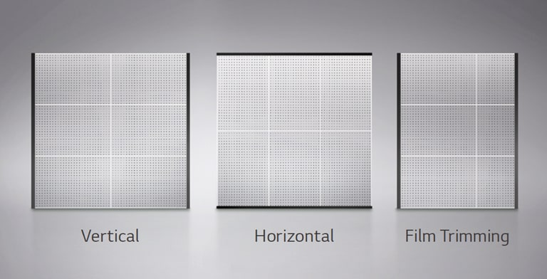 By adding film vertically or horizontally, or by trimming film, the film can be flexibly resized.