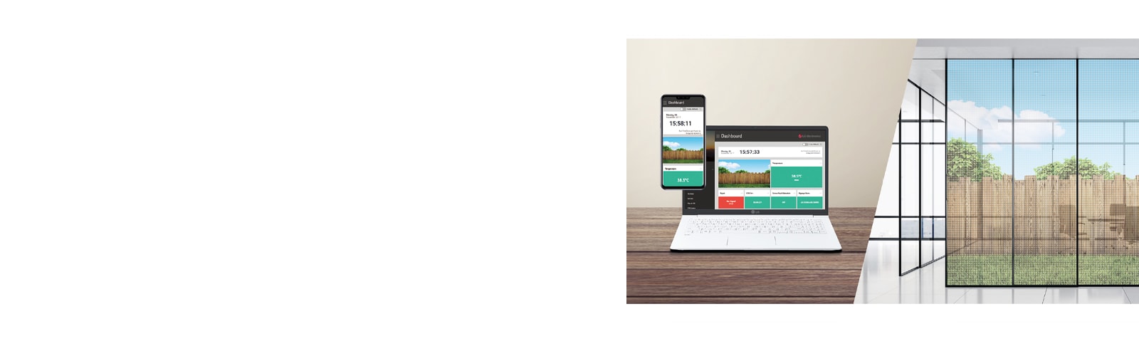 Through the Control Manager, it manages transparent film of wall of office with mobile phone and laptop.