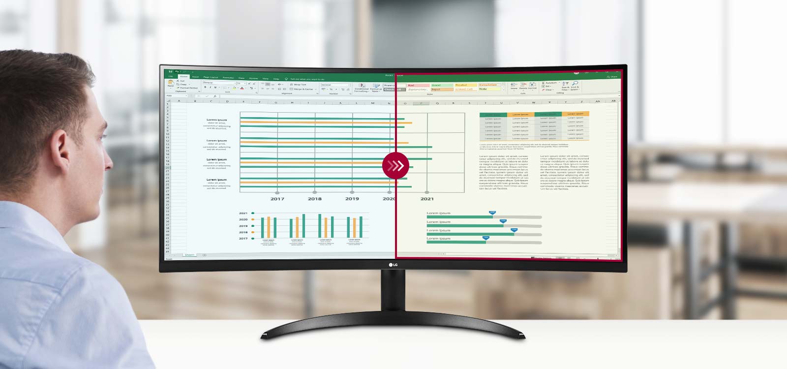 MONITOR LG 34 PULGADAS, LED 34WQ60C-B,CURVO IPS ULTRAWIDE QHD, PUERTO HDMI  DISPLAYPORT, 5MS (34WQ60C-B)