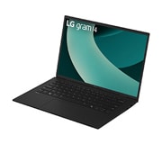 LG gram 14” |  Lightweight Intel® Arrow Lake H Laptop | Windows 11 Pro, gram AI, Copilot, LG gram Link, WUXGA 16:10 Anti-glare IPS display, -30 degree side view and cover open, 14Z90T, thumbnail 3