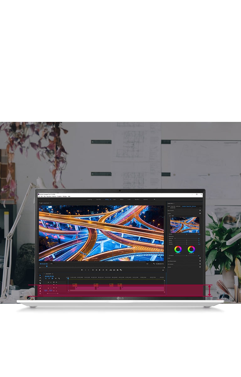 16:10 Large Screen allows you to see more information with no need to scroll down for your video editing work.