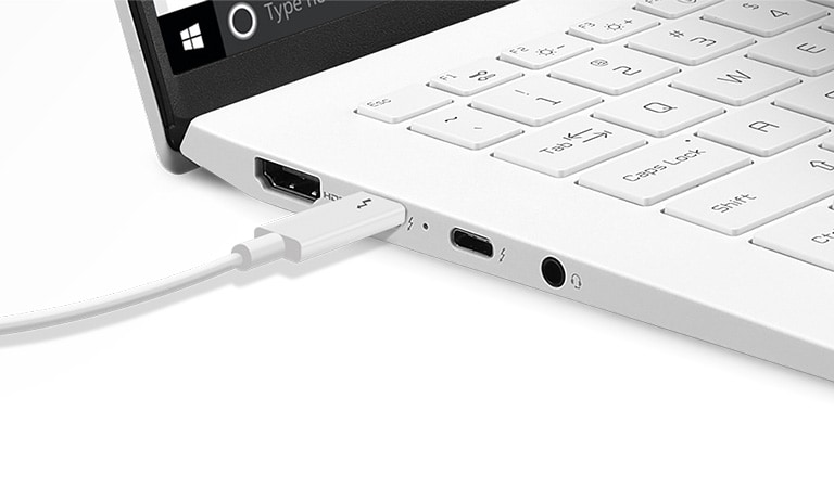 Thunderbolt™ 4 enables data transfer, charging and connceting to other display at once.