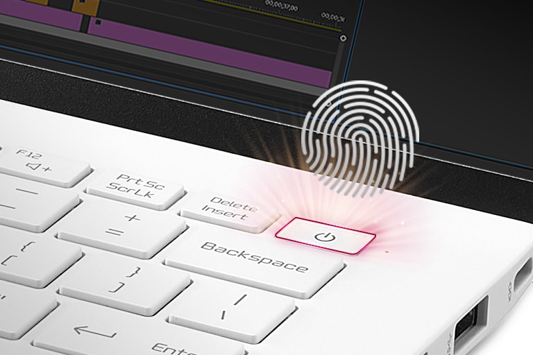 Simply touch the power button to power your gram and login at once.