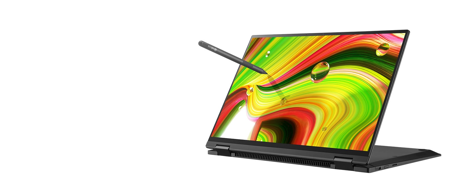 It shows the stamd mode LG gram 2in1.