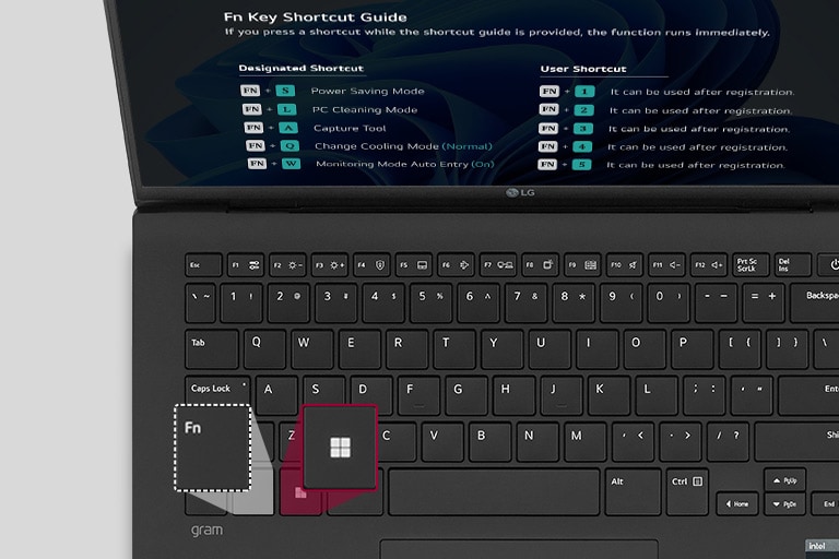The animation shows the hot key maps are displayed.