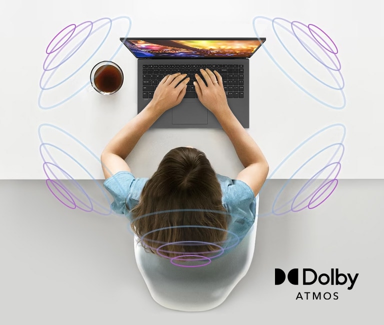 It shows that the sound from the gram speakers surrounds the space around the gram.