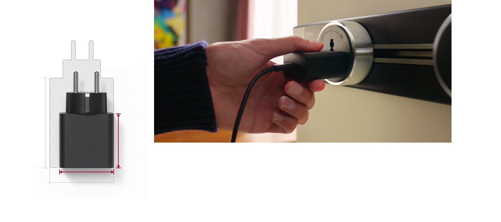 The smaller adapter is connected to gram.