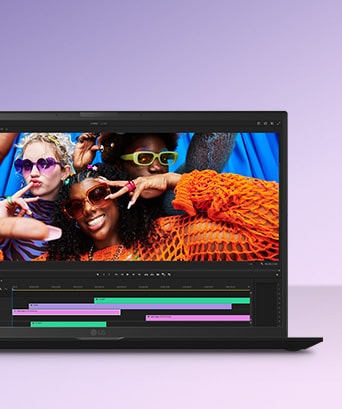The image features a laptop with vibrant content displayed on its screen, emphasizing vivid colors and detailed visuals. The text at the top reads: "IPS premium display," highlighting the high-quality screen technology.	