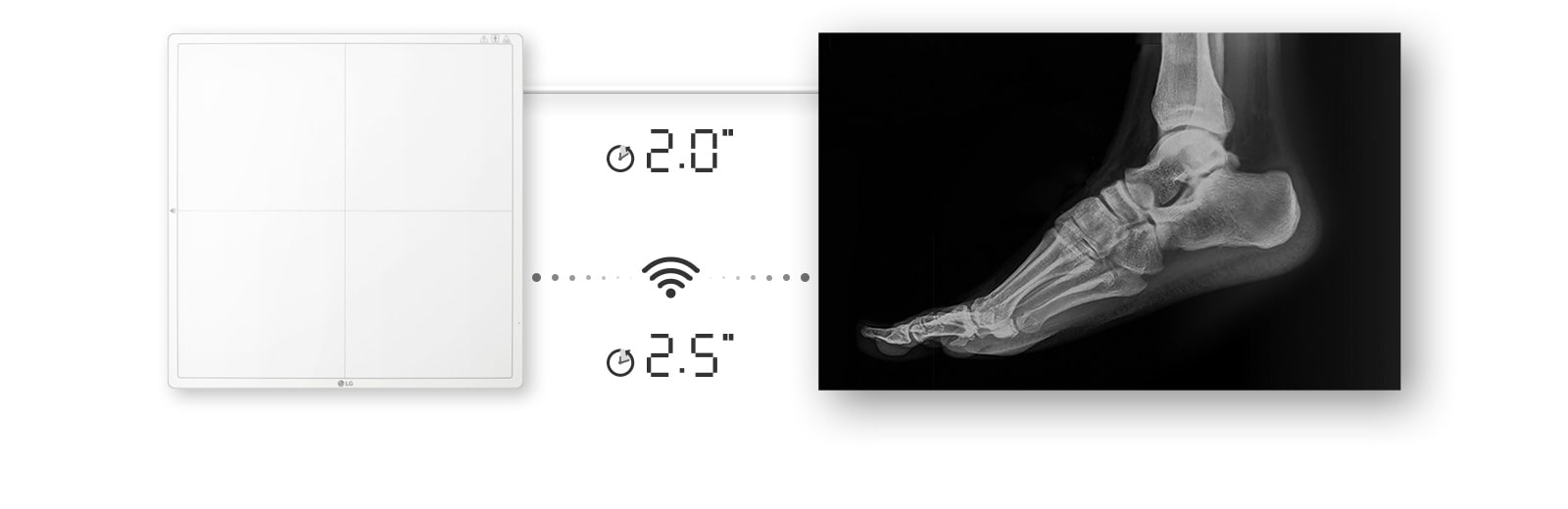 Image availability in 2 seconds with a wired connection, or 2.5 seconds with a wireless connection to get a raw image