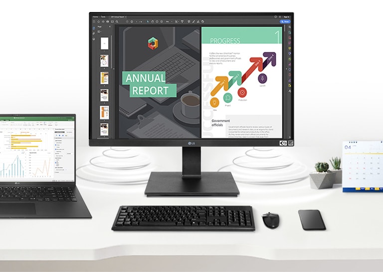 This monitor supports built-in stereo speaker.