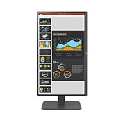 LG 23.8-inch Full HD (1920x1080) IPS Monitor with Built-in Webcam & Mic, front view of the screen pivoting +90 degrees, 24BR750C, thumbnail 14