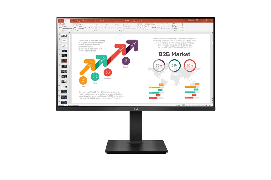 LG 27-inch Full HD (1920x1080) IPS Monitor, front view, 27BP450Y