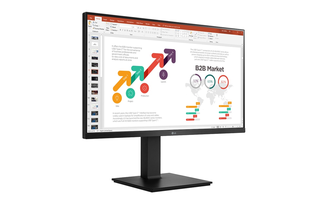 LG 27-inch Full HD (1920x1080) IPS Monitor, perspective view, 27BP450Y, thumbnail 4