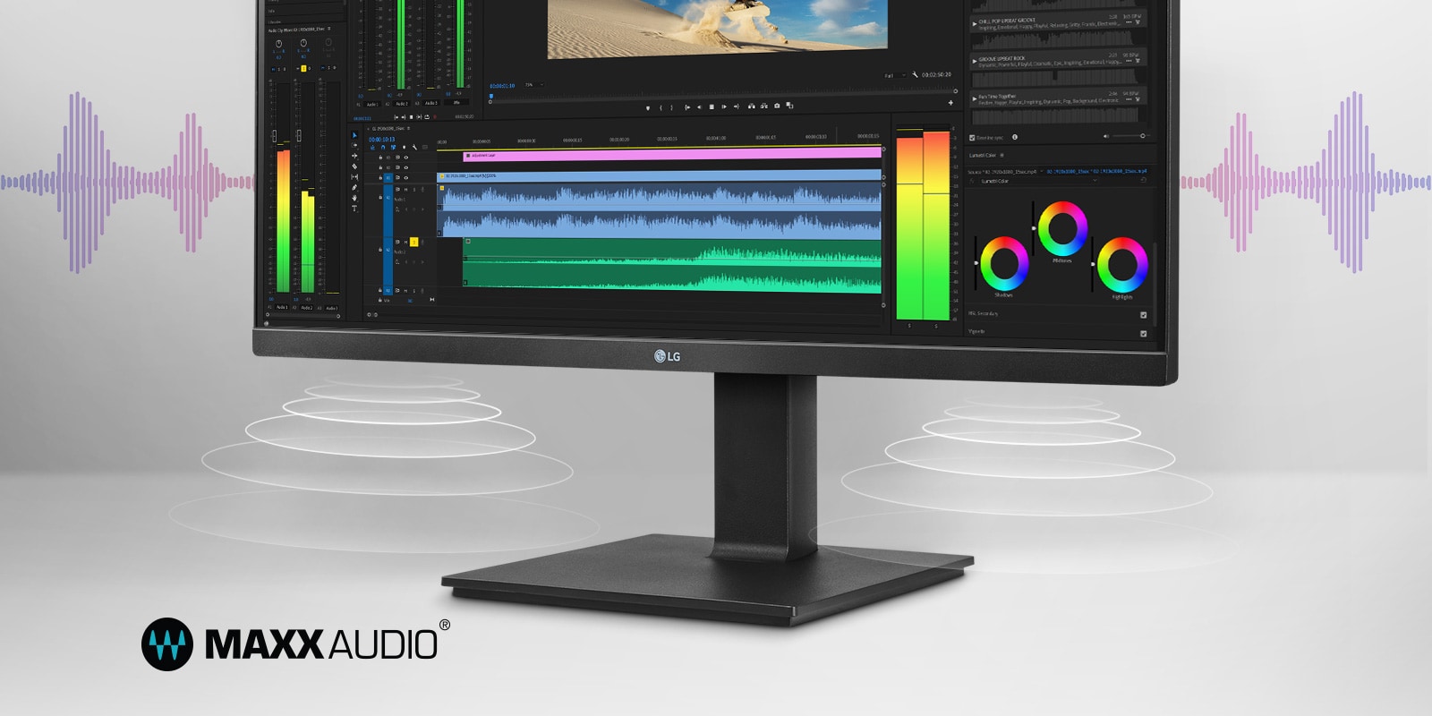This monitor supports built-in Speakers with MaxxAudio®.
