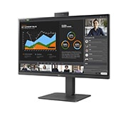 LG 27-inch Full HD (1920x1080) IPS Monitor with Built-in Webcam & Mic, -15 degree side view with push-pull Full HD webcam, 27BR750C, thumbnail 3