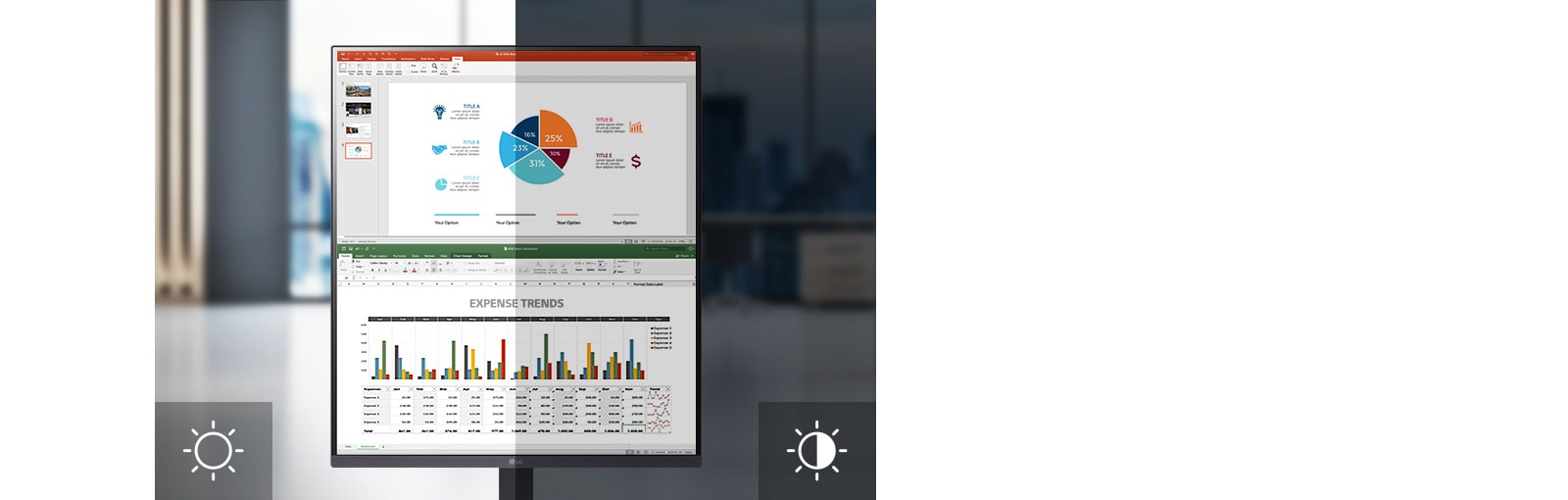 The sensor reacts to light, making the screen brighter in bright areas and darker in the dark.