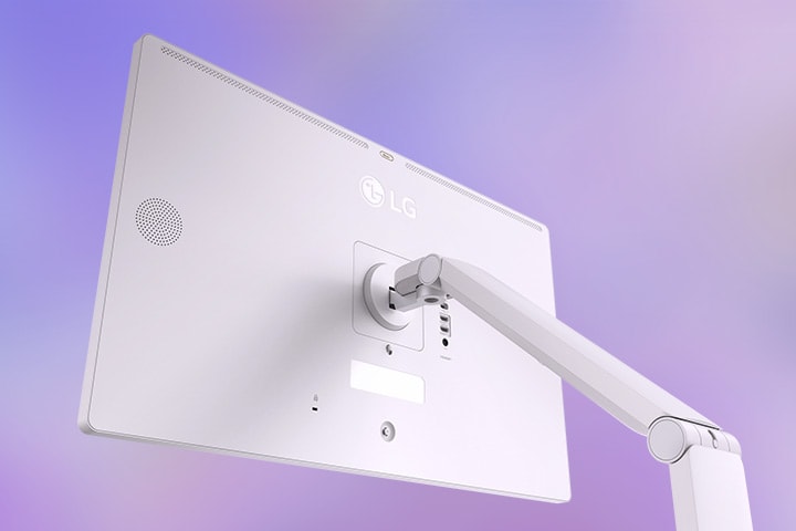 This image shows the back of a LG Smart Monitor Swing.	