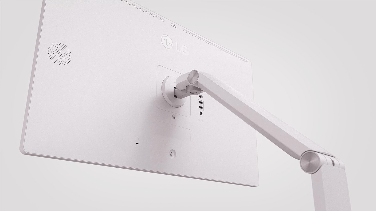 3D product video showing flexibility featuring a torsion spring hinge, offering tilt, swivel, height, and Portrait Mode adjustments	