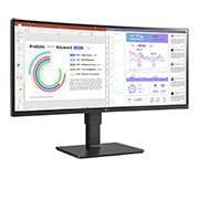 LG 34-inch UltraWide™ WQHD (3440x1440) IPS Monitor with Built-in Webcam & Mic, +15 degree side view, 34BQ77QC, thumbnail 6