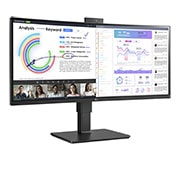 LG 34-inch UltraWide™ WQHD (3440x1440) IPS Monitor with Built-in Webcam & Mic, +15 degree side view with push-pull Full HD webcam, 34BQ77QC, thumbnail 5