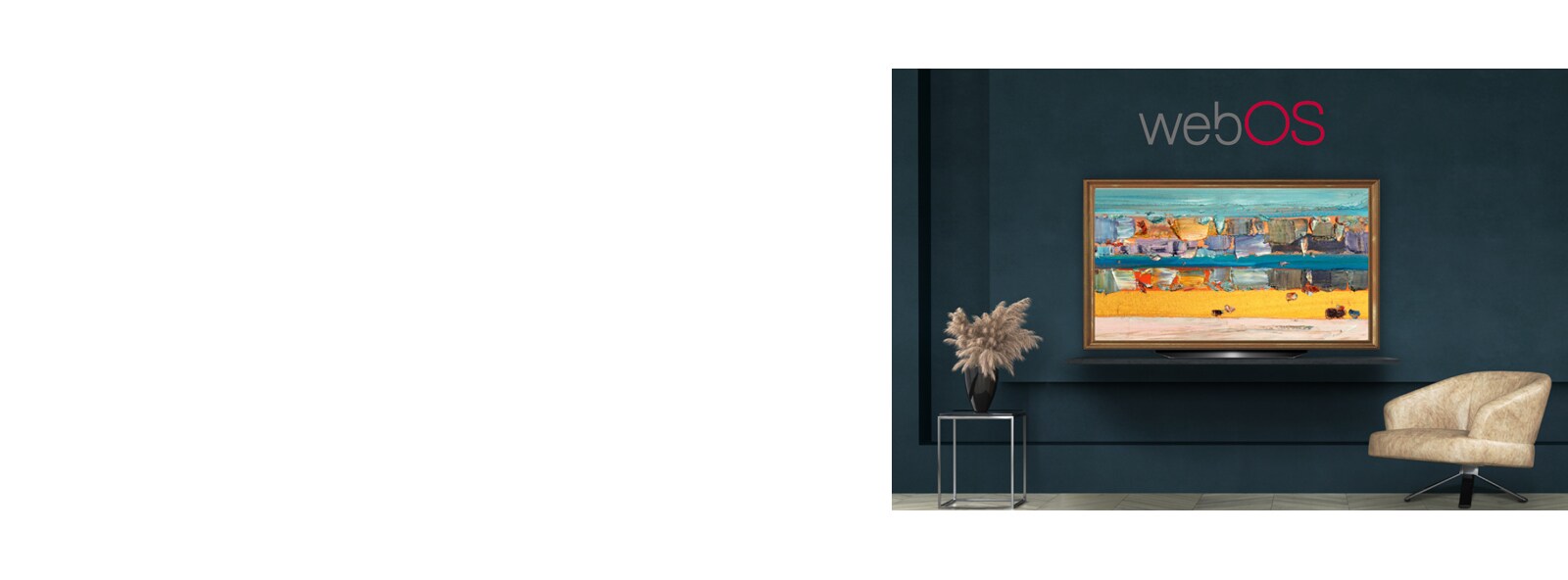 A TV is screening an art piece with Gallery Mode based on webOS 5.0.