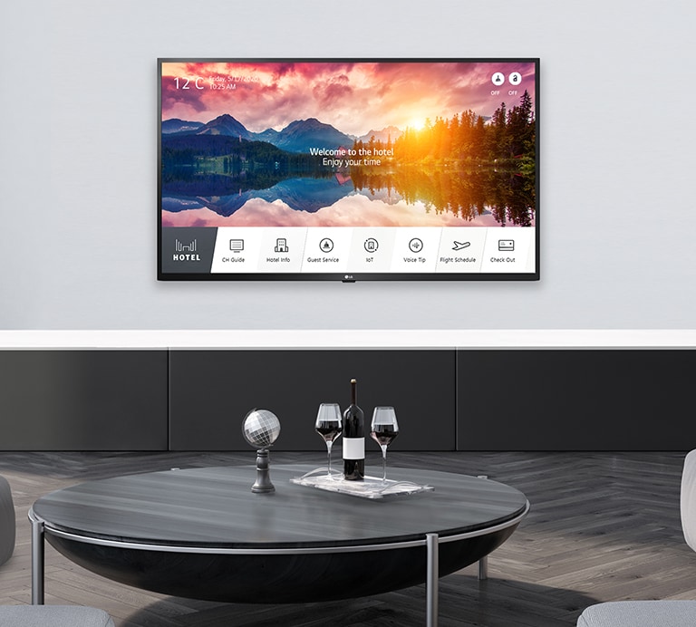 TV screens set up in the hotel provide hotel services and various information for users.