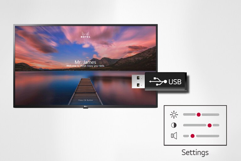 Setting data of the display can be stored on USB and transmitted to other displays.
