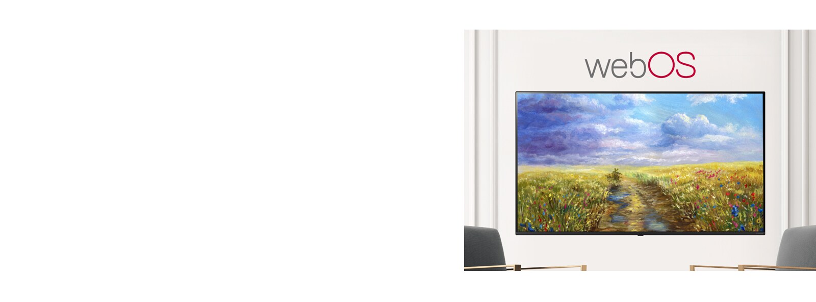 A TV is screening an art piece with Gallery Mode based on webOS 5.0.