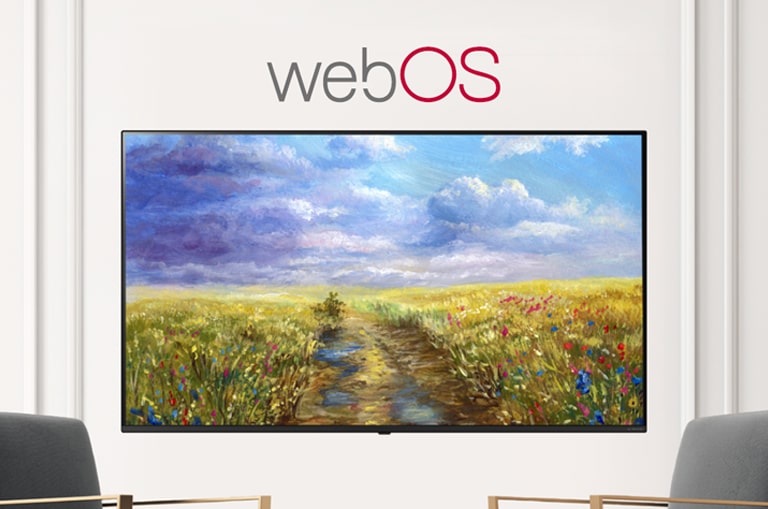 A TV is screening an art piece with Gallery Mode based on webOS 5.0.