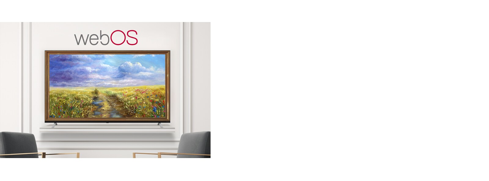 A TV is screening an art piece with Gallery Mode based on webOS 5.0.