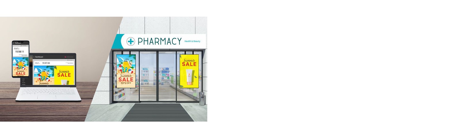 Users can operate and control their displays through a mobile phone and a laptop.