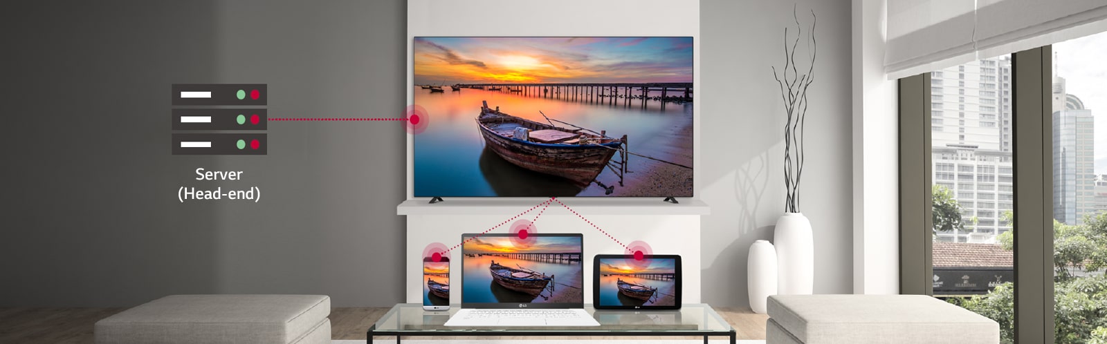 With the TV’s SoftAP function, connect other devices such as mobile phones, laptops, and tablets.