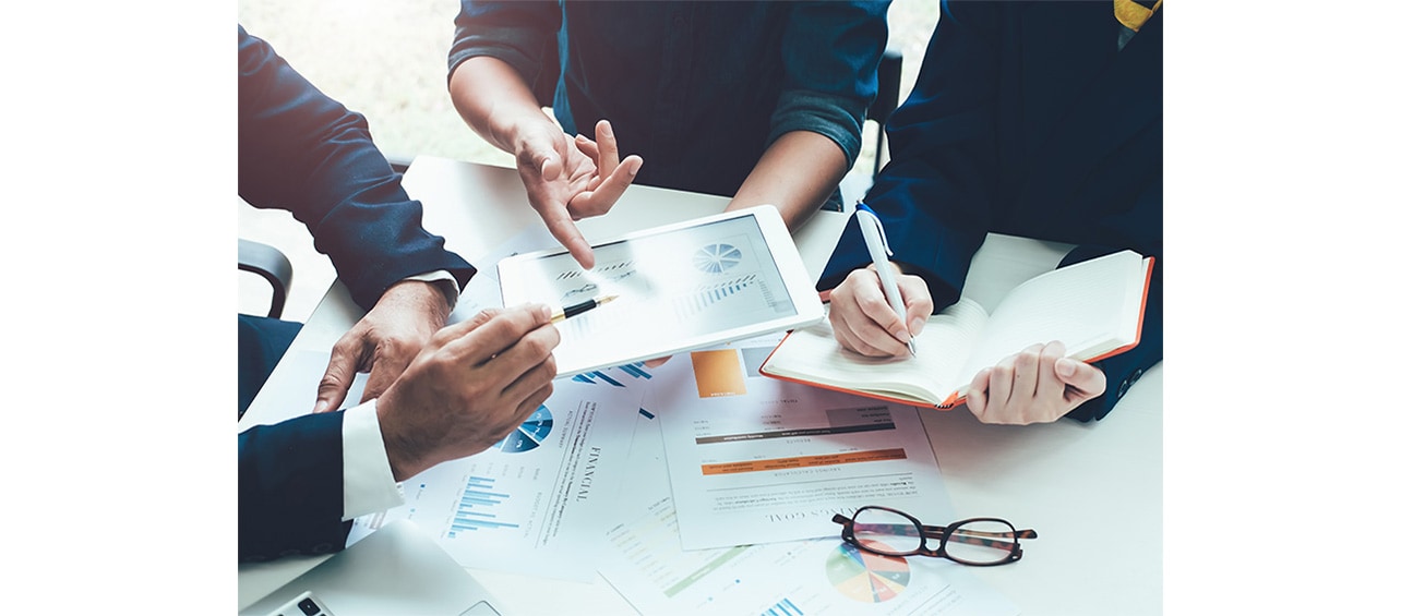 Business partners at work.