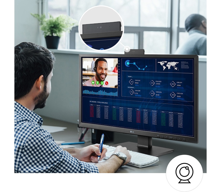 Push-pull Type Full HD Webcam offering powerful security and the integrated speaker.