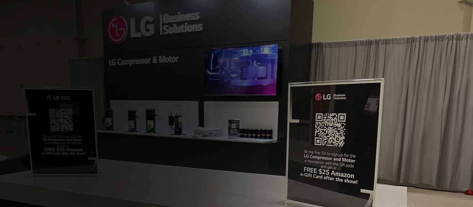 An image of the LG booth at the 2022 Carrier and Bryant Convention.