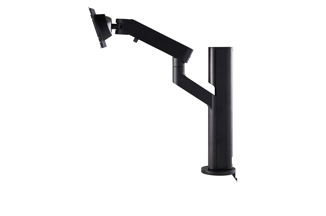 LG Ergo Stand, side view of the arm tilted -25 degrees, EG800BB, thumbnail 5