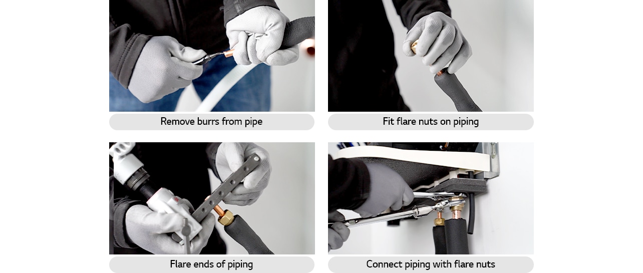 Order of installation of heat pump refrigerant piping