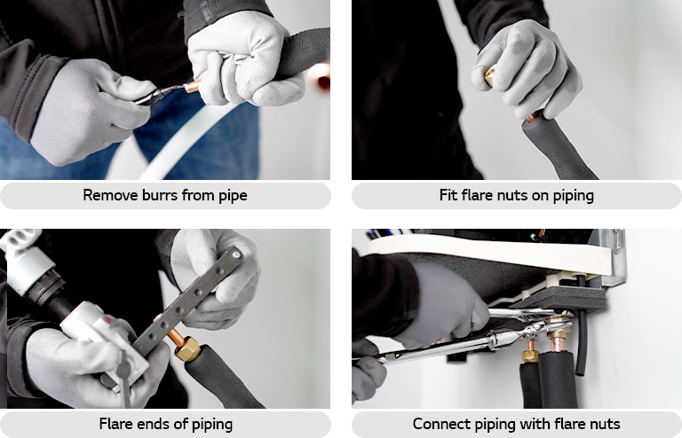 Order of installation of heat pump refrigerant piping